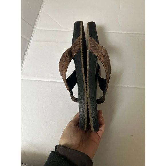 Reef Men's Cushion Phantom Thong Flip Flops Leather Sandals - Picture 2 of 9